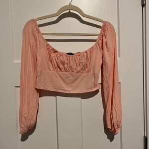 Kendall & Kylie Coral Long Sleeve Blouse